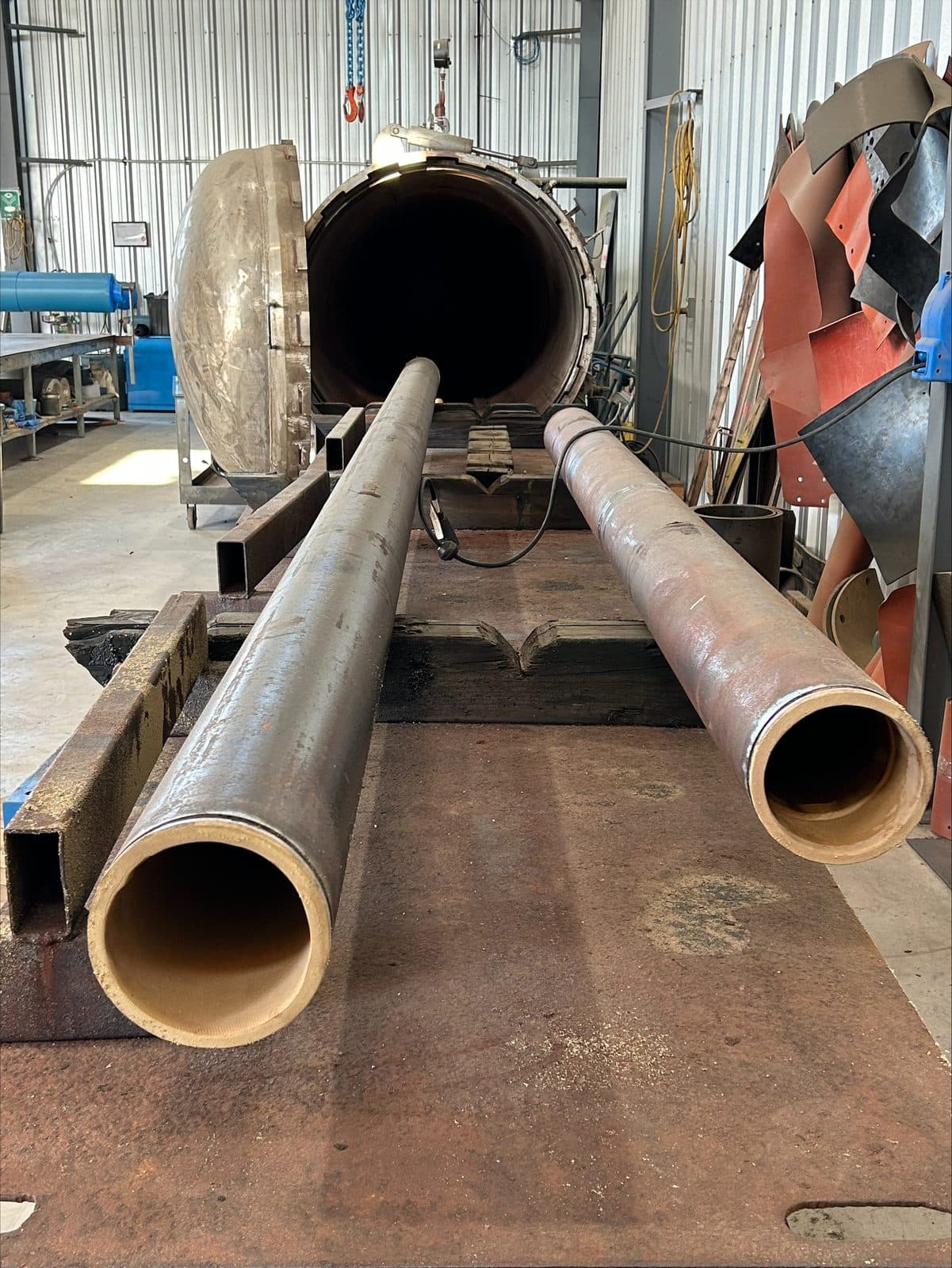 Rubber-lined steel pipe