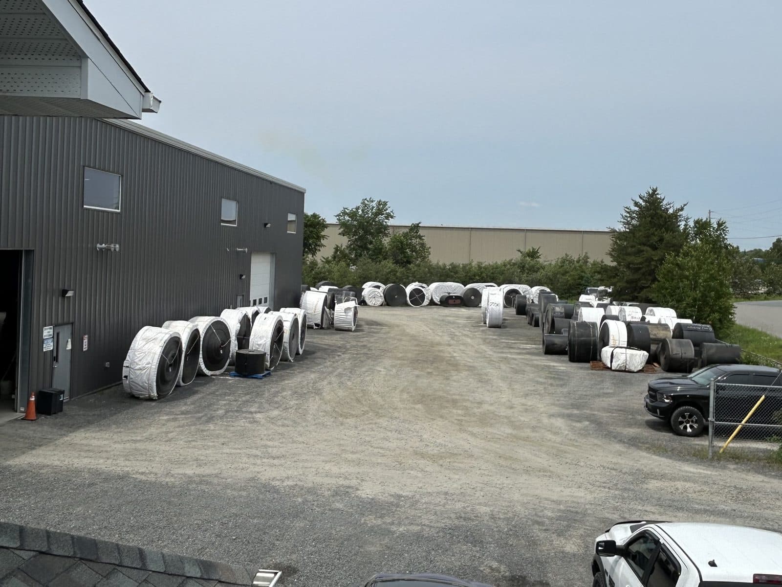 Conveyor belt rolls in stock